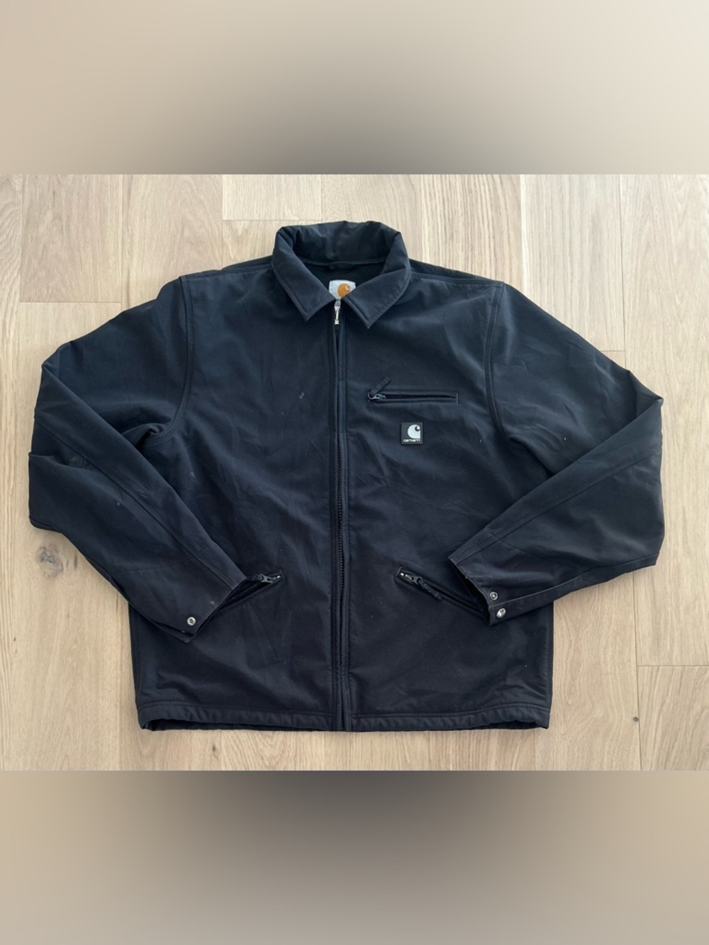 Carhartt J192 BLK Detroit Soft Shell Nylon Jacket - Size Large Tall